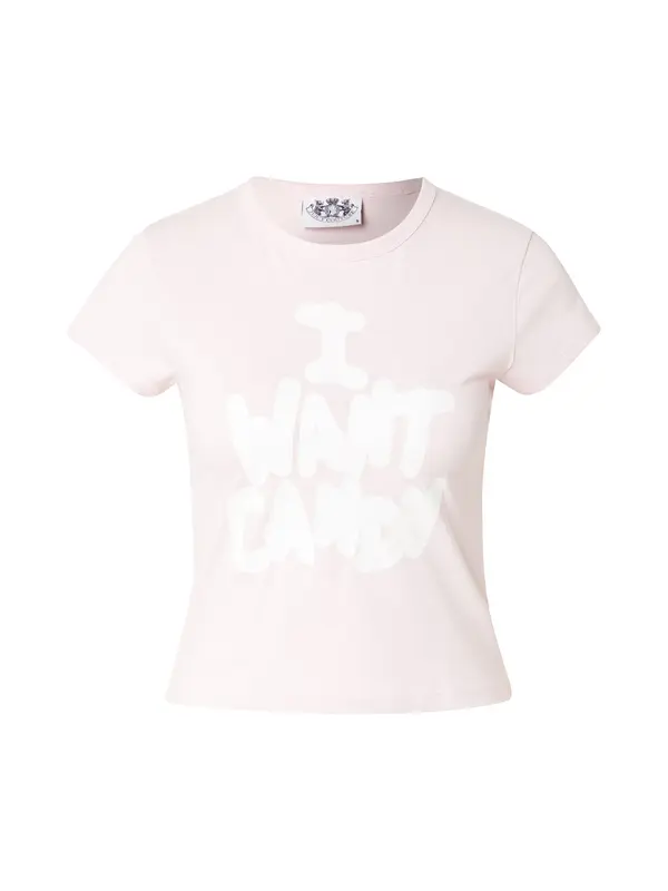 Juicy Couture Juicy Couture Majica 'I WANT CANDY'  rosé / bijela