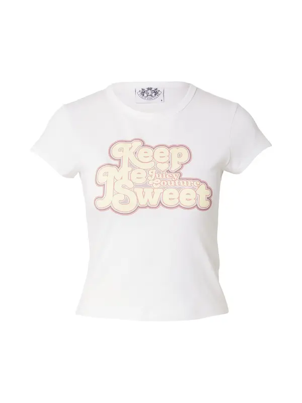 Juicy Couture Juicy Couture Majica 'KEEP ME SWEET'  pastelno žuta / lila / bijela