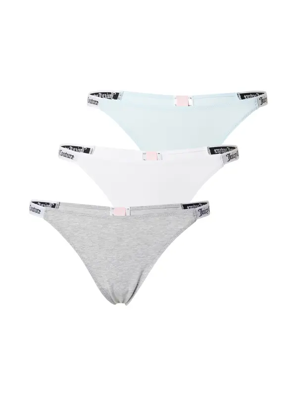 Juicy Couture Juicy Couture Tanga gaćice  pastelno plava / siva / crna / bijela