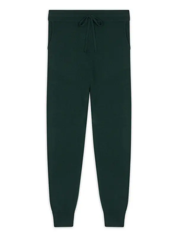 JUST CASHMERE JUST CASHMERE Hlače 'WENDY'  tamno zelena