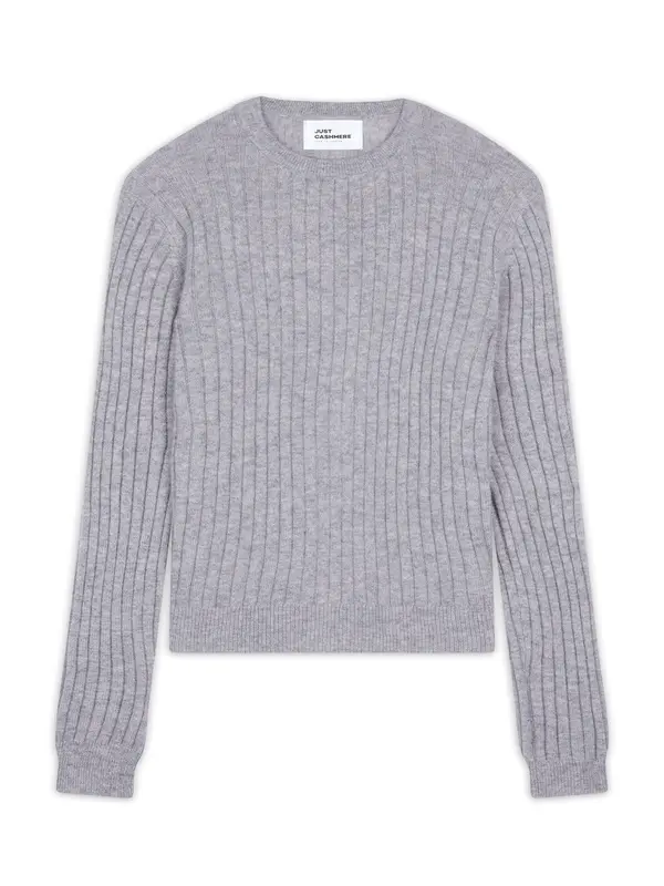 JUST CASHMERE JUST CASHMERE Pulover 'Avana'  siva melange