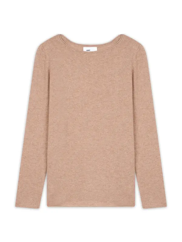 JUST CASHMERE JUST CASHMERE Pulover 'Grace'  boja devine dlake (camel)