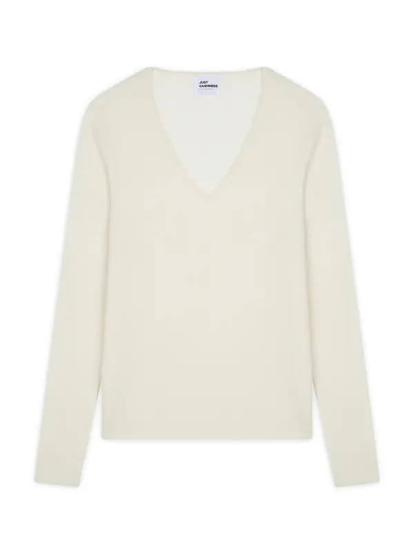 JUST CASHMERE JUST CASHMERE Pulover 'Joan'  boja slonovače