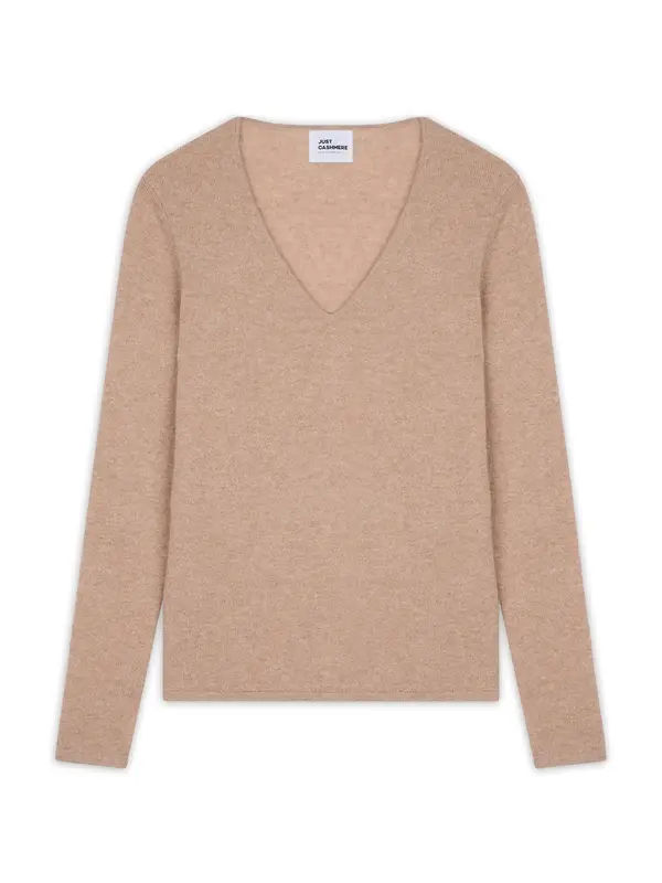 JUST CASHMERE JUST CASHMERE Pulover 'Joan'  moka smeđa