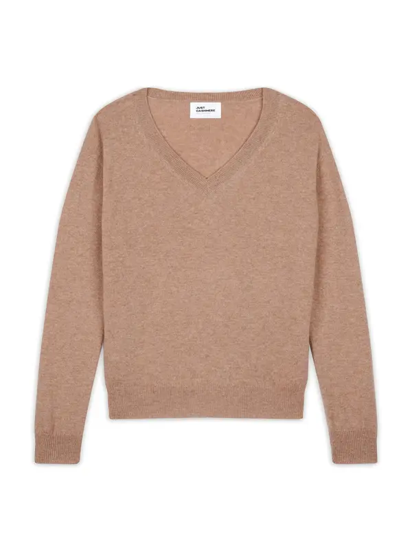 JUST CASHMERE JUST CASHMERE Pulover 'Nora'  boja devine dlake (camel)