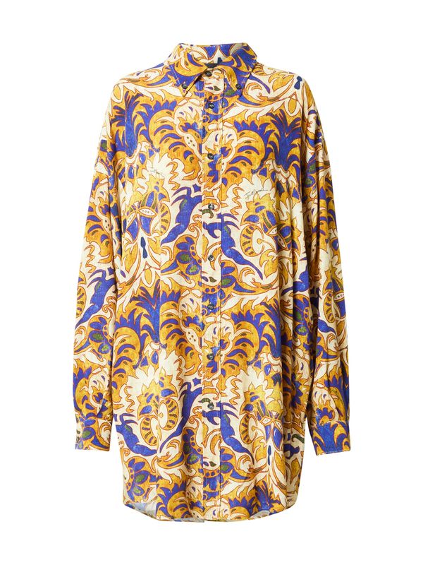 Just Cavalli Just Cavalli Košulja haljina  plava / pastelno žuta / zlatna