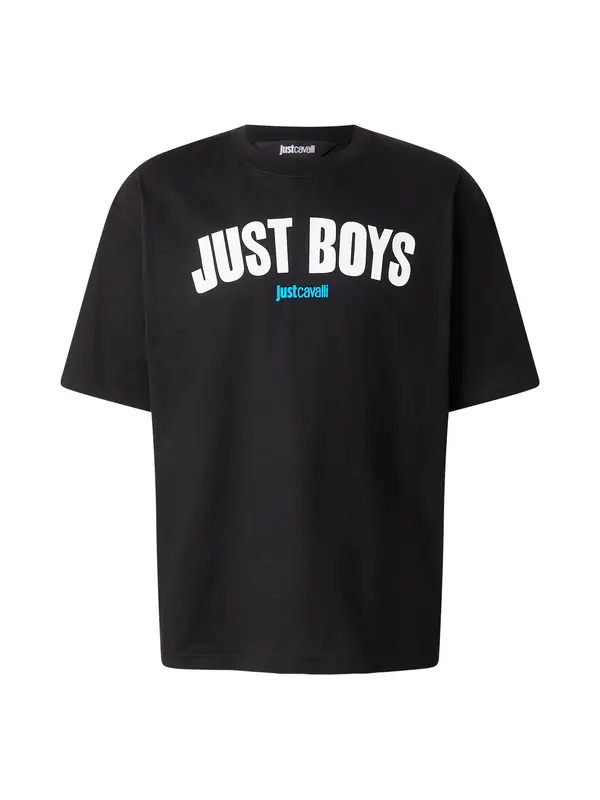Just Cavalli Just Cavalli Majica 'JUST BOY'  akvamarin / crna / bijela