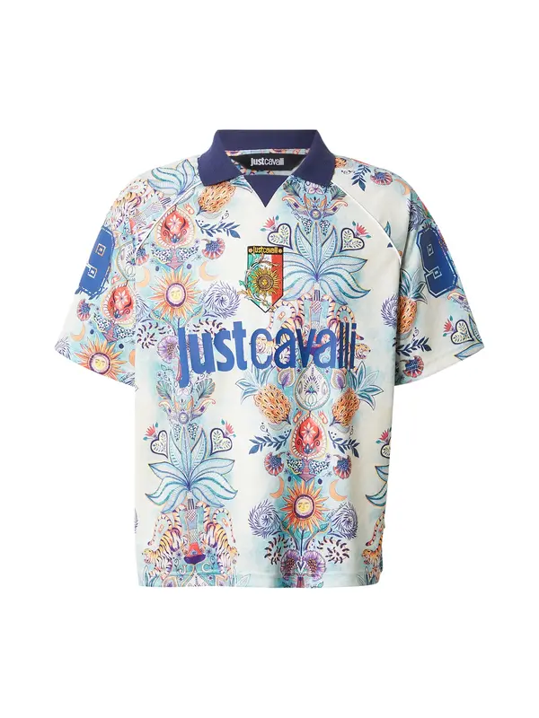 Just Cavalli Just Cavalli Majica  plava / azur / svijetlonarančasta / bijela