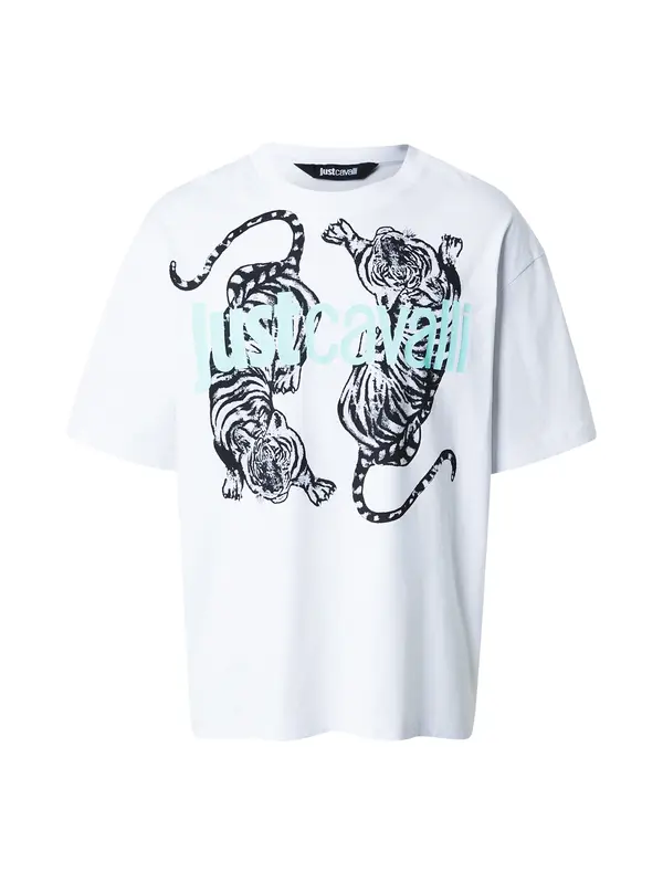 Just Cavalli Just Cavalli Majica 'TIGERS'  akvamarin / crna / bijela
