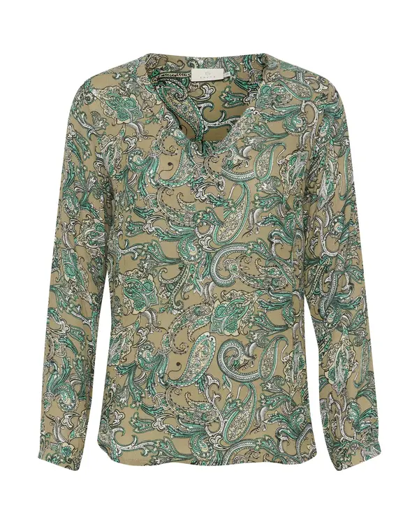 Kaffe Kaffe Bluza 'Amber'  maslinasta / žad / bijela