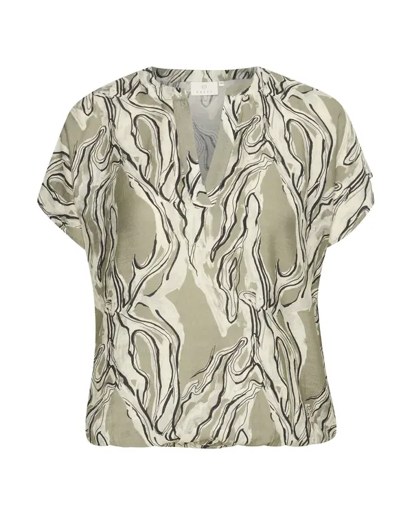 Kaffe Kaffe Bluza 'Elino'  kaki / zelena melange / crna