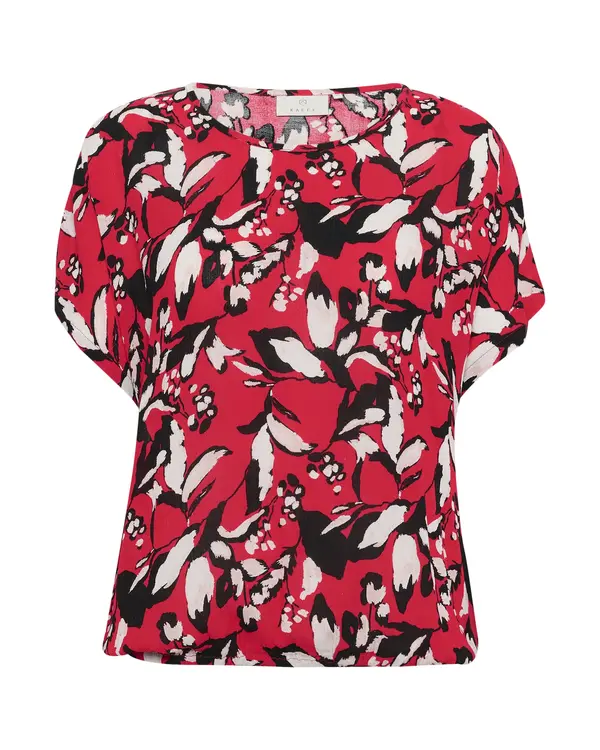 Kaffe Kaffe Bluza 'KAAmber'  crvena / crna / bijela