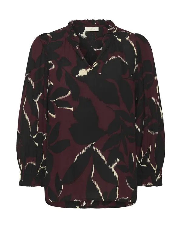 Kaffe Kaffe Bluza 'Linda'  boja pijeska / merlot / crna