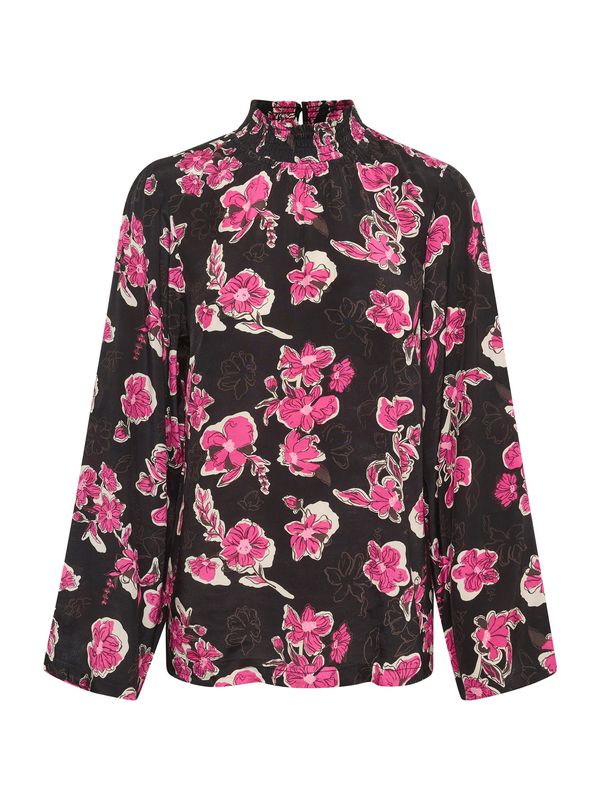 Kaffe Kaffe Bluza 'Pollie'  smeđa / magenta / crna / bijela