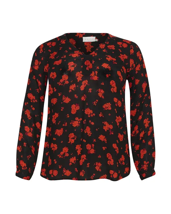 KAFFE CURVE KAFFE CURVE Bluza 'Aami'  crvena / crna