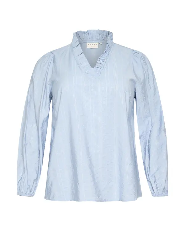 KAFFE CURVE KAFFE CURVE Bluza 'Anni'  nebesko plava / pastelno plava / srebro