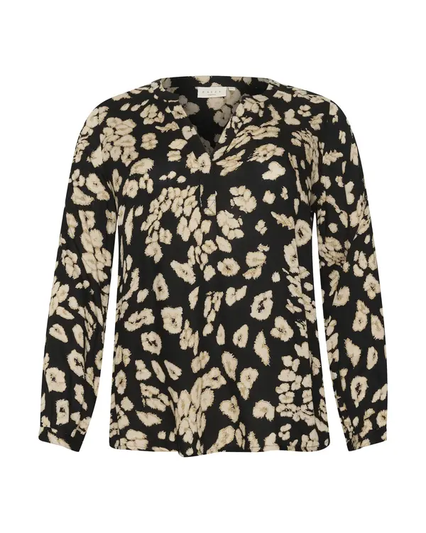 KAFFE CURVE KAFFE CURVE Bluza 'Bella'  bež / crna