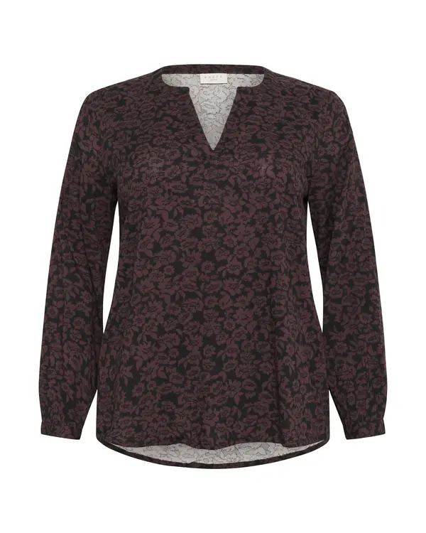 KAFFE CURVE KAFFE CURVE Bluza 'Bella'  tamno smeđa / crna