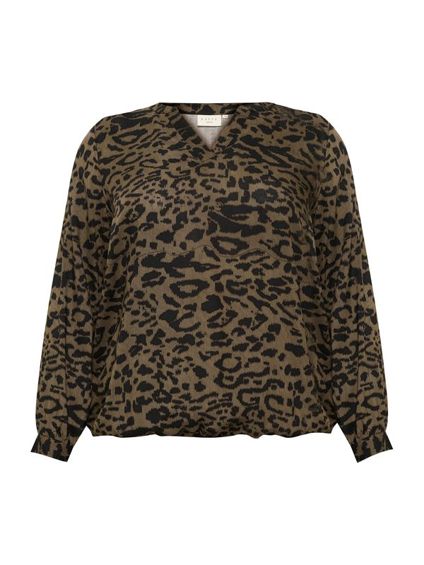 KAFFE CURVE KAFFE CURVE Bluza 'Diana'  smeđa / crna