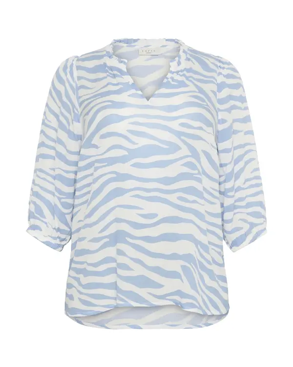 KAFFE CURVE KAFFE CURVE Bluza 'Edina'  svijetloplava / bijela