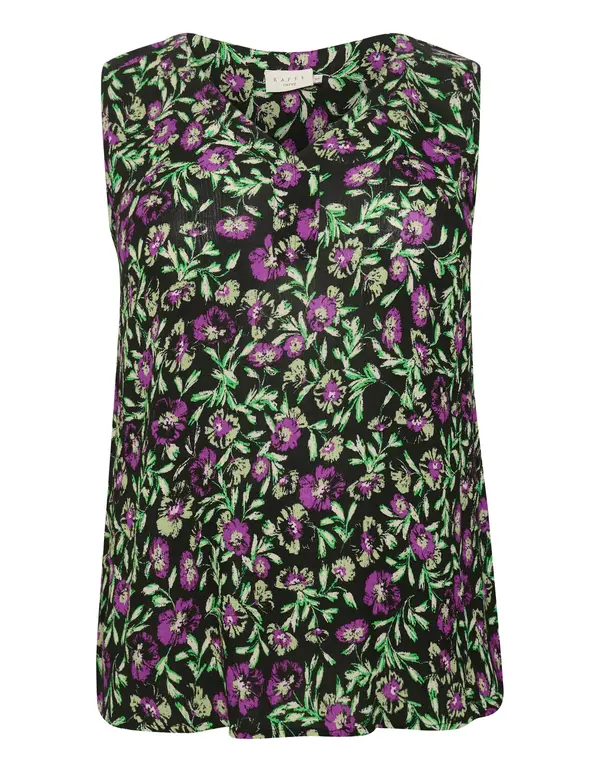 KAFFE CURVE KAFFE CURVE Bluza 'Isma'  zelena / pastelno zelena / tamno ljubičasta / crna
