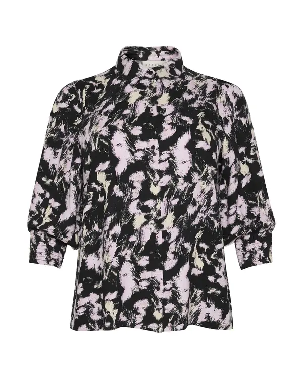 KAFFE CURVE KAFFE CURVE Bluza 'KA Lurana'  boja pijeska / pastelno ljubičasta / crna