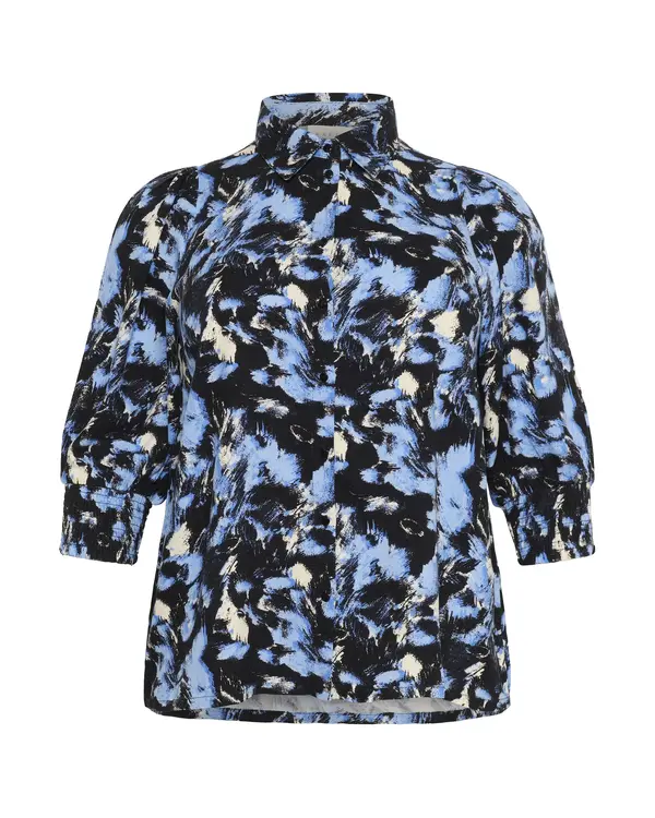 KAFFE CURVE KAFFE CURVE Bluza 'KA Lurana'  plava melange / crna