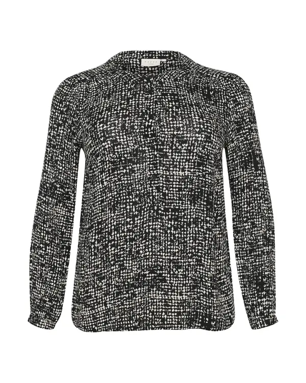 KAFFE CURVE KAFFE CURVE Bluza 'KA Mila'  crna / bijela