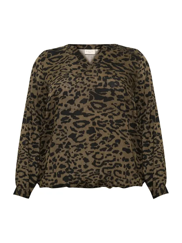 KAFFE CURVE KAFFE CURVE Bluza 'KC Diana'  smeđa / crna