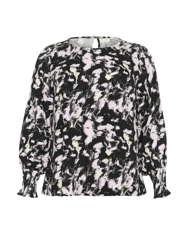 KAFFE CURVE KAFFE CURVE Bluza 'KC Lurana'  bež / lila / crna