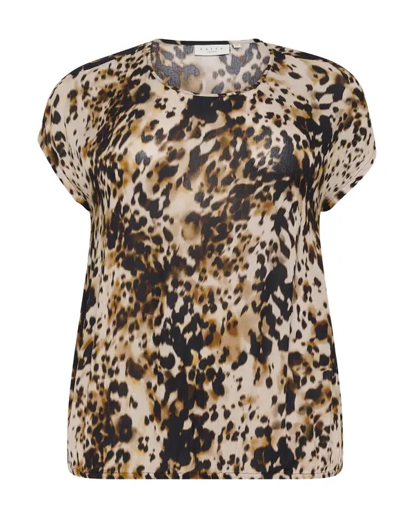 KAFFE CURVE KAFFE CURVE Bluza 'KCAmi'  smeđa / cappuccino / tamno smeđa / crna