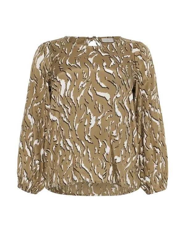 KAFFE CURVE KAFFE CURVE Bluza 'Milina'  boja devine dlake (camel) / bijela