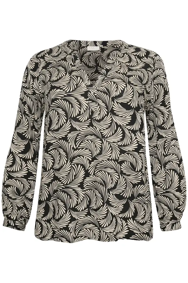 KAFFE CURVE KAFFE CURVE Bluza 'Mirta'  svijetlobež / crna