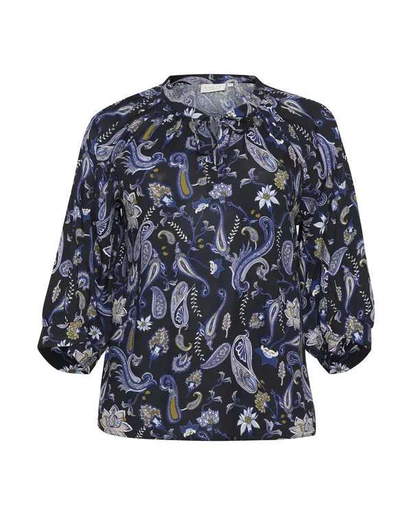 KAFFE CURVE KAFFE CURVE Bluza  mornarsko plava / sivkasto zelena / crna / bijela