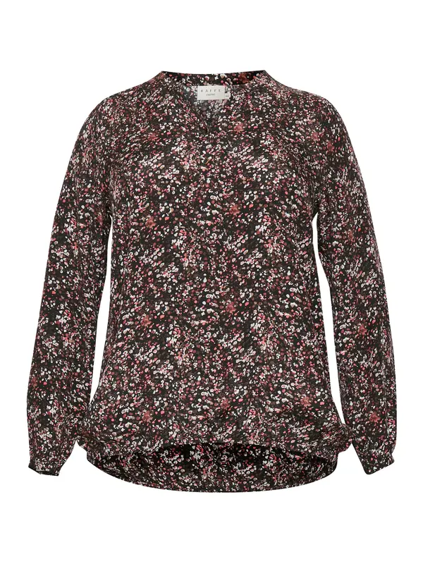 KAFFE CURVE KAFFE CURVE Bluza 'Olanda'  čokolada / svijetloroza / crna / bijela