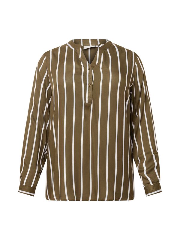 KAFFE CURVE KAFFE CURVE Bluza 'Sida'  kaki / bijela