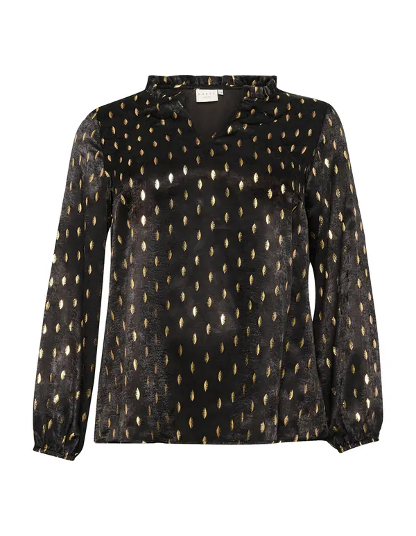 KAFFE CURVE KAFFE CURVE Bluza 'Sofia'  zlatna / crna