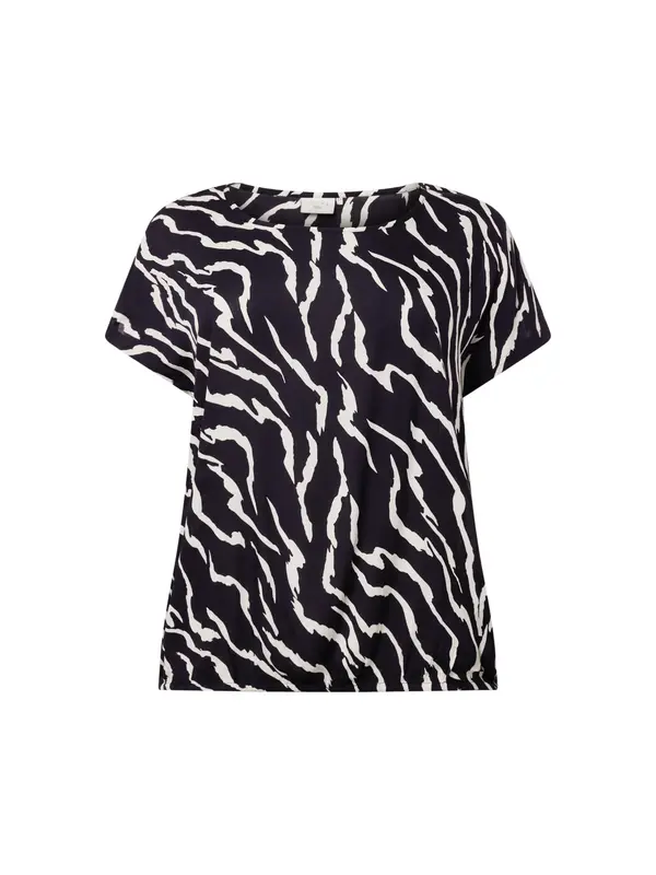 KAFFE CURVE KAFFE CURVE Bluza 'Sonna Stanley'  boja pijeska / crna