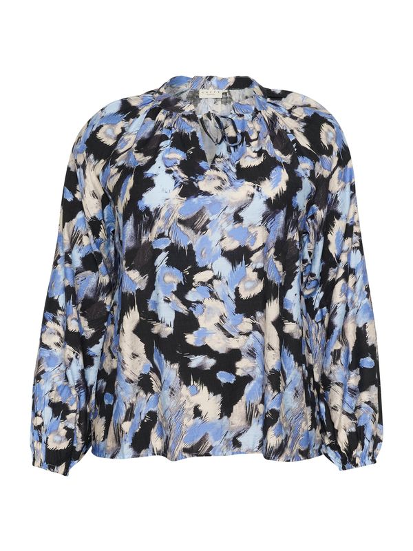 KAFFE CURVE KAFFE CURVE Bluza 'Toria'  pijesak / kraljevsko plava / svijetloplava / crna