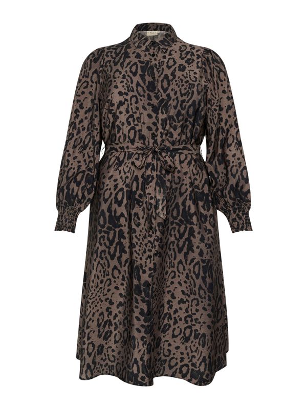 KAFFE CURVE KAFFE CURVE Košulja haljina 'Jola'  smeđa / crna
