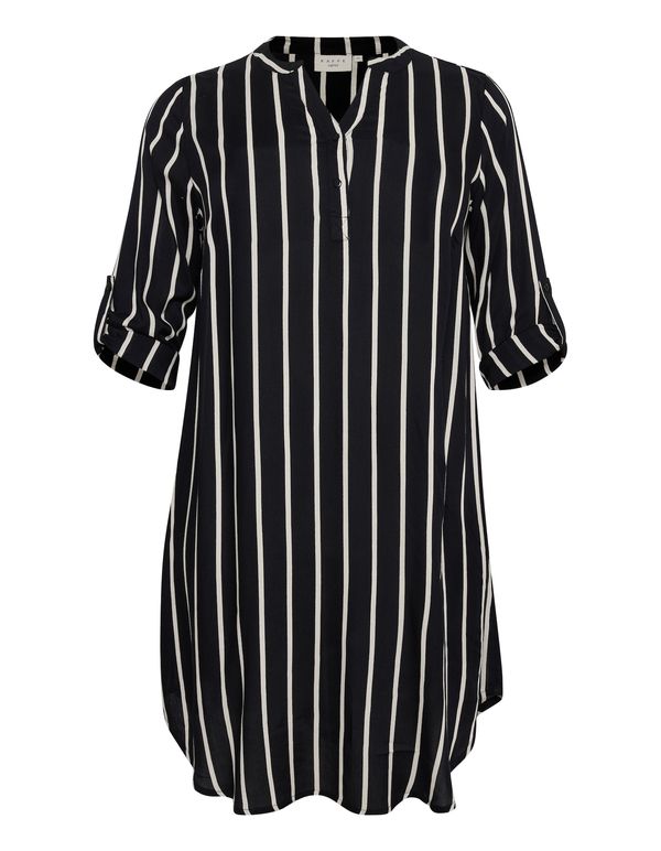 KAFFE CURVE KAFFE CURVE Košulja haljina 'Milana'  crna / bijela