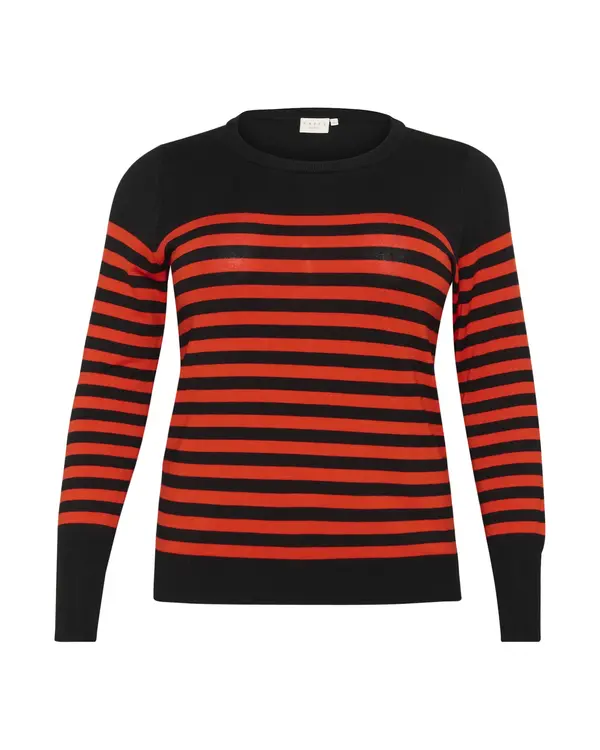 KAFFE CURVE KAFFE CURVE Pulover 'Lizzy'  krvavo crvena / crna