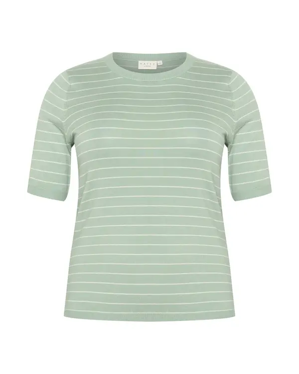 KAFFE CURVE KAFFE CURVE Pulover 'Malia'  pastelno zelena / bijela