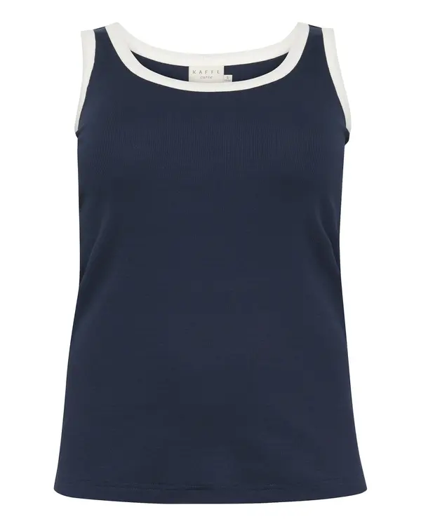 KAFFE CURVE KAFFE CURVE Top 'KCcarina'  morsko plava / bijela