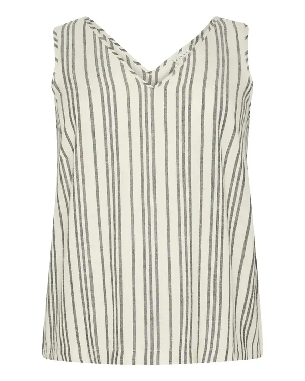 KAFFE CURVE KAFFE CURVE Top 'Mille'  tamo siva / bijela
