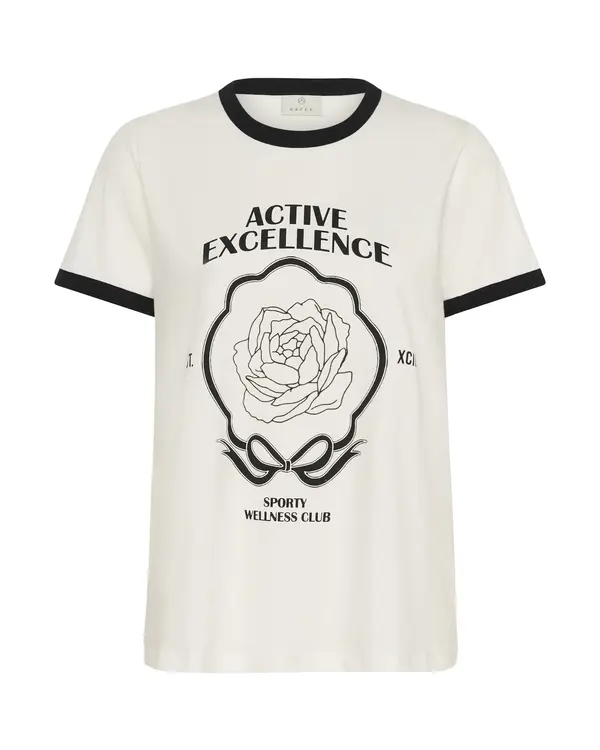 Kaffe Kaffe Majica 'Flora'  crna / bijela