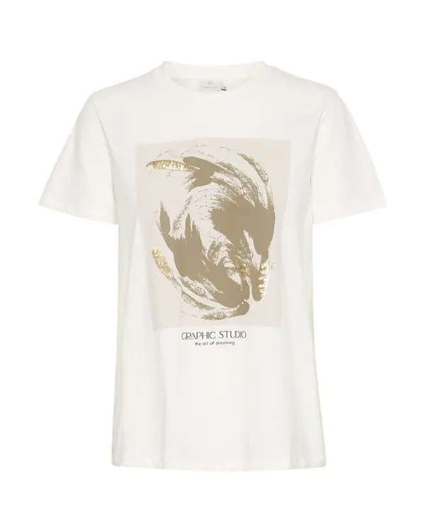 Kaffe Kaffe Majica 'Polly'  bež / bijela
