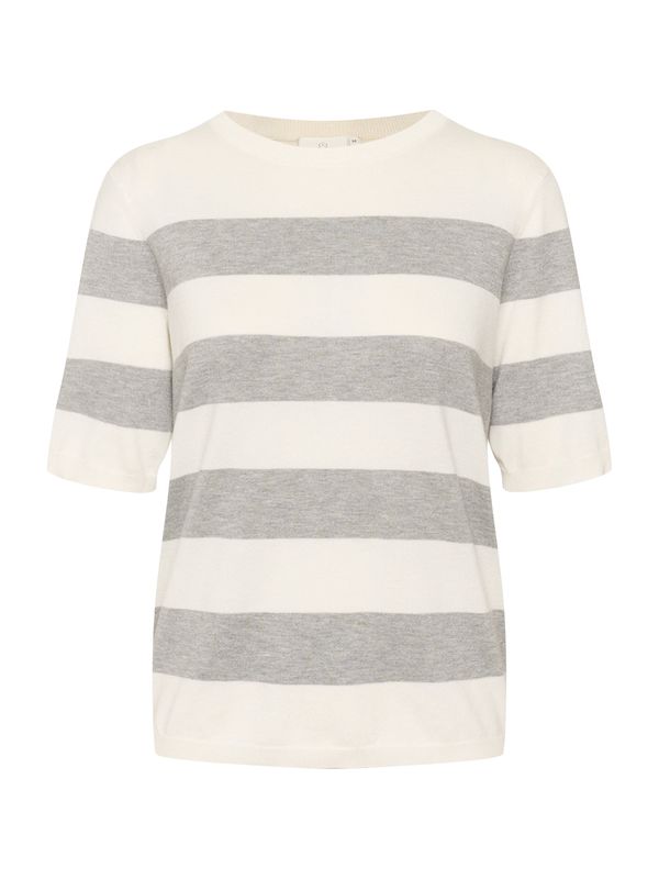 Kaffe Kaffe Pulover 'Lizza'  siva / vuneno bijela