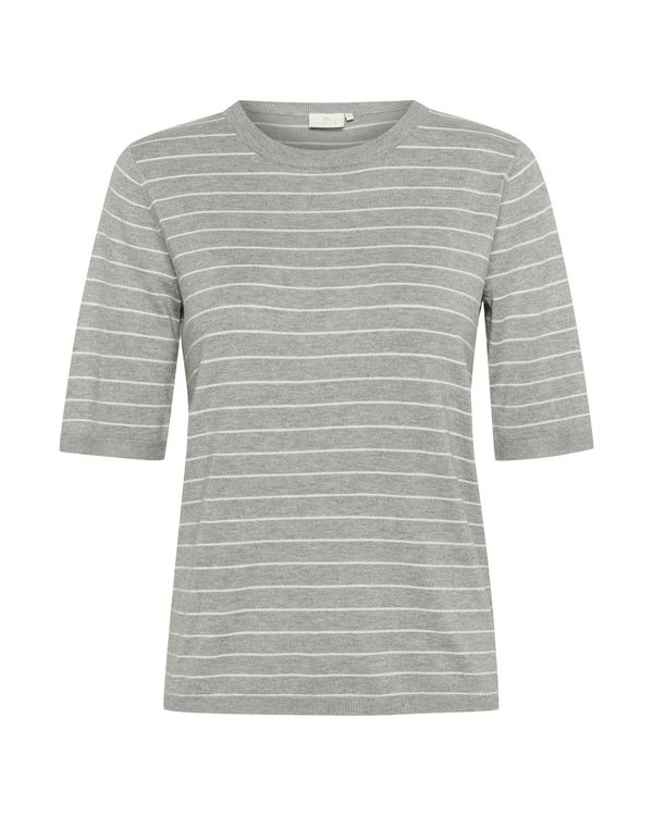 Kaffe Kaffe Pulover 'Mala'  siva melange / bijela