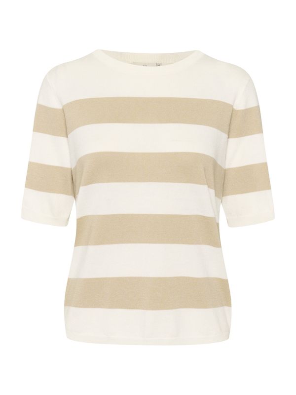 Kaffe Kaffe Pulover 'Mala'  taupe siva / bijela